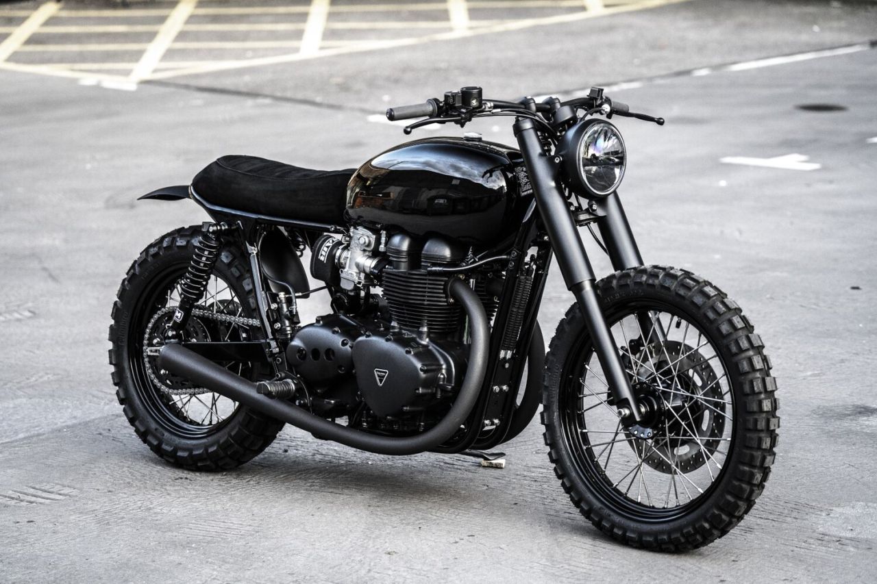 unique triumph bonneville type 20 is the incarnation of darkness on two wheels 6