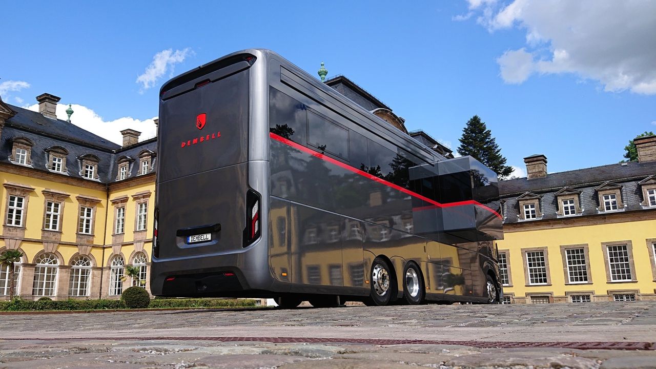 drool over dembell side storage luxury motorhome with garage for your motorcycle 1