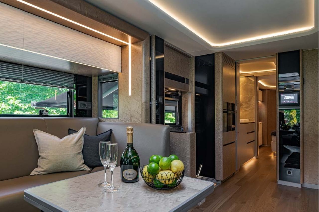 drool over dembell side storage luxury motorhome with garage for your motorcycle 10 1