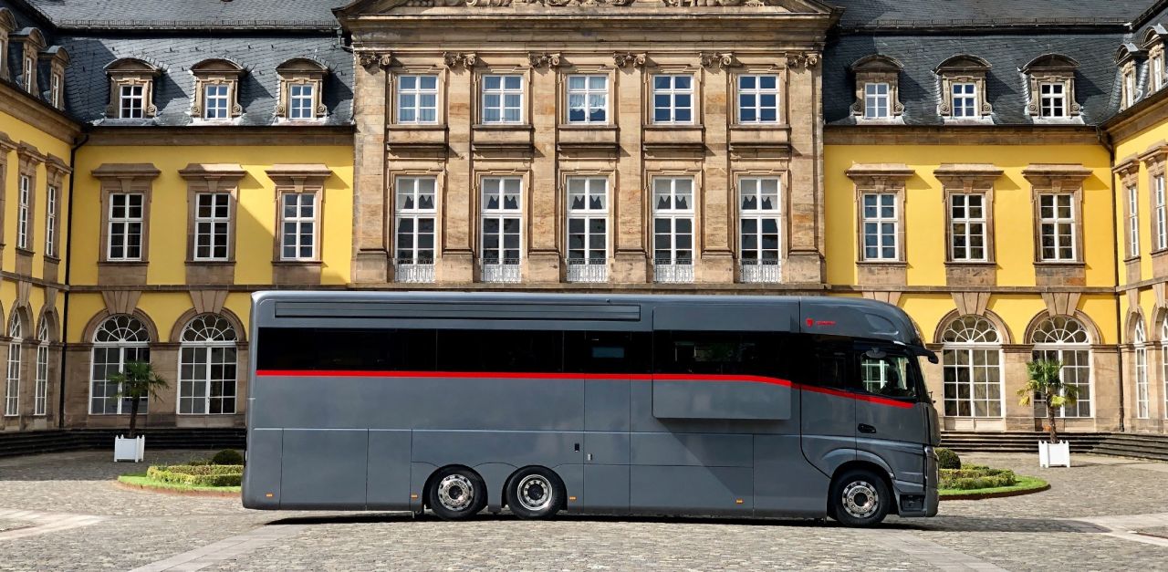 drool over dembell side storage luxury motorhome with garage for your motorcycle 4