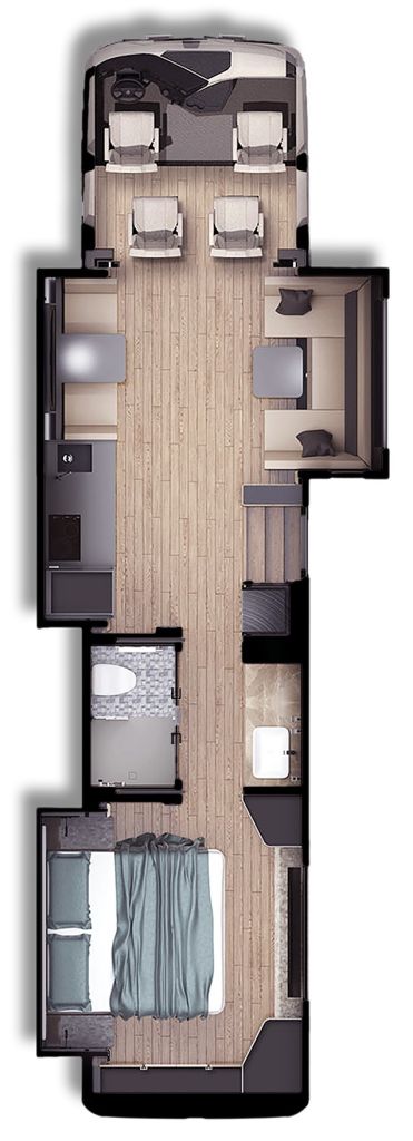 drool over dembell side storage luxury motorhome with garage for your motorcycle 7