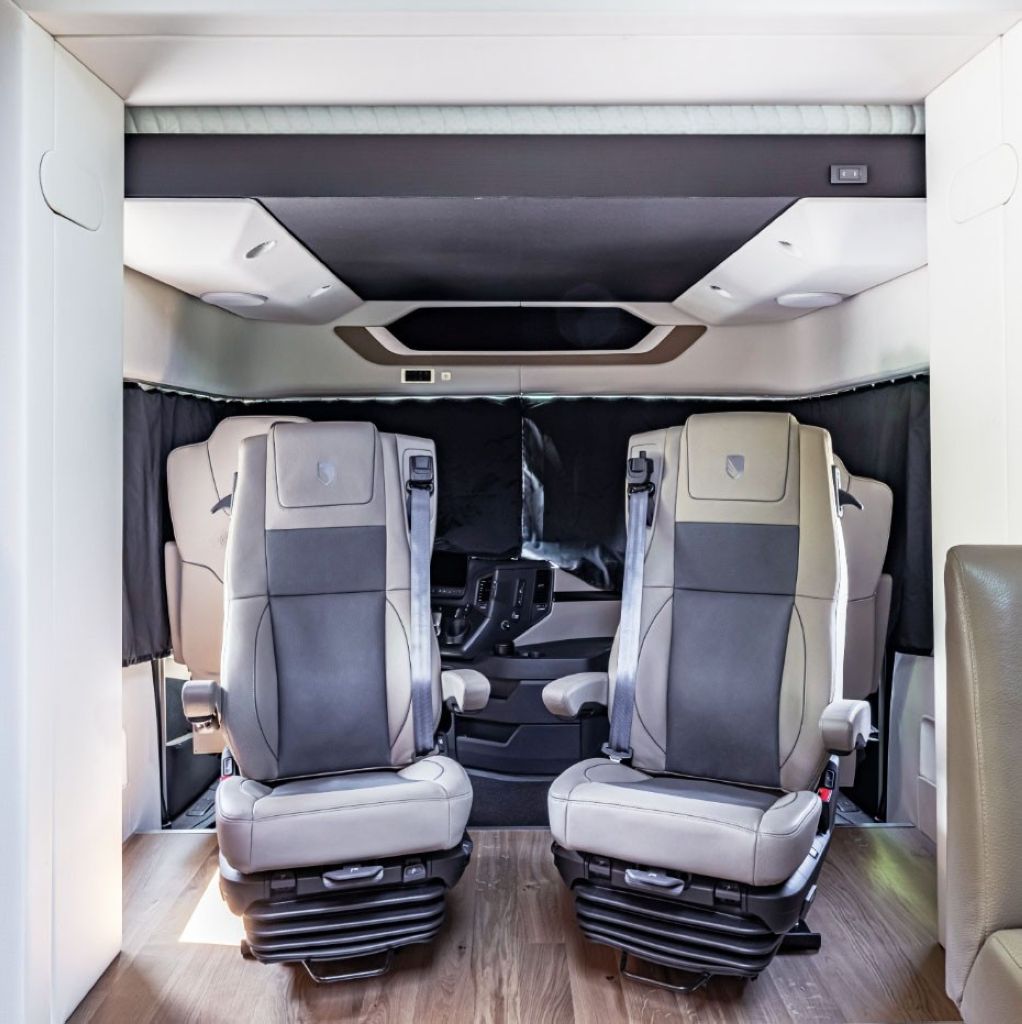 drool over dembell side storage luxury motorhome with garage for your motorcycle 8