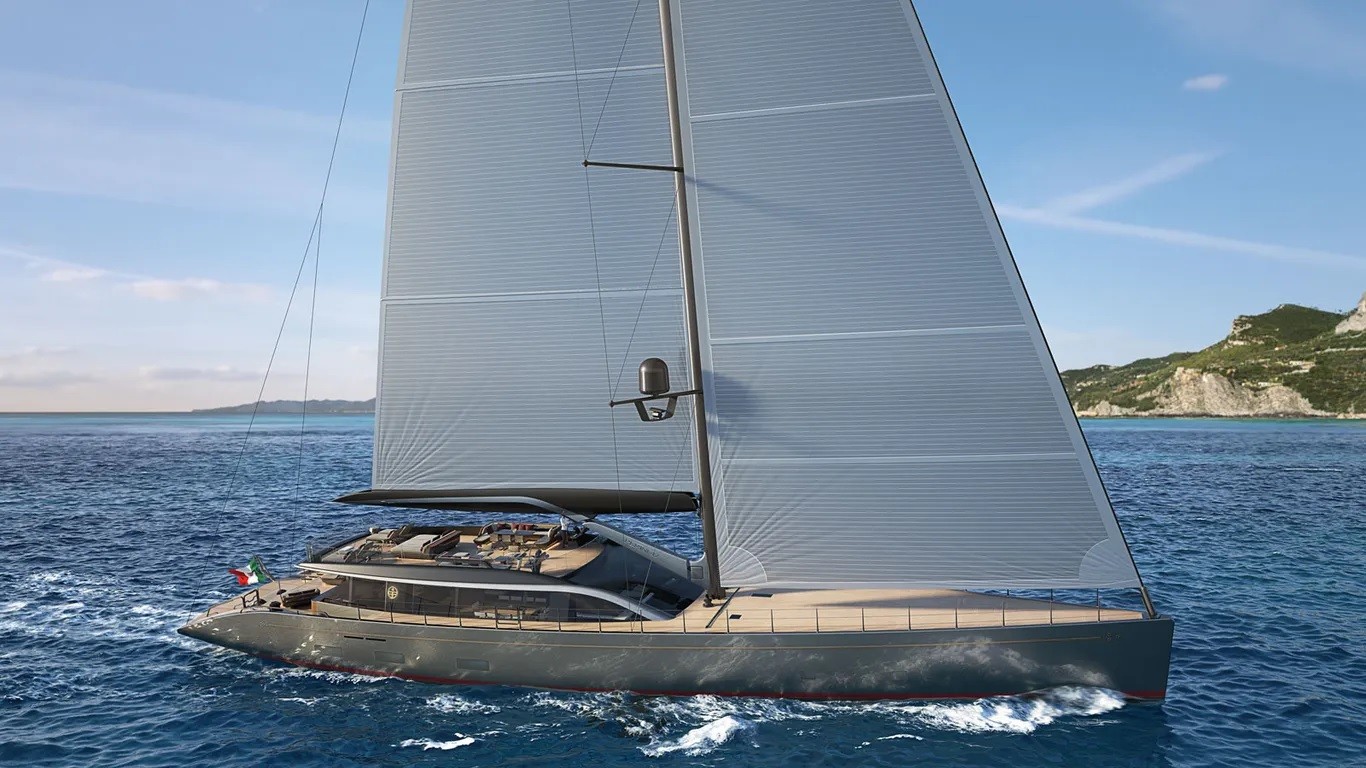 redesigned perini navi sailing boat can be handled with the push of button 3