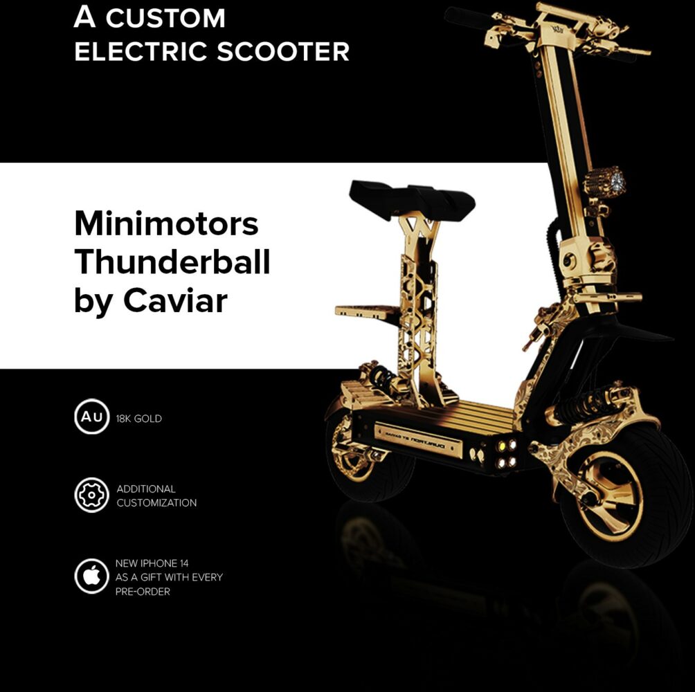 gold e scooter caviar thunderball is green urban mobility for the rich pricier than a car 2