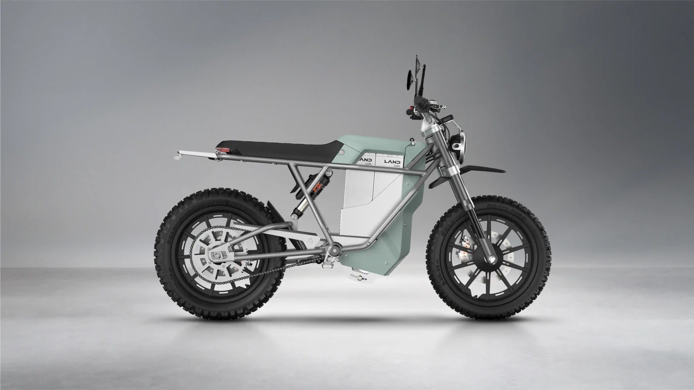 land moto s district scrambler is an off road ready e motorcycle capable of over 70 mph 1