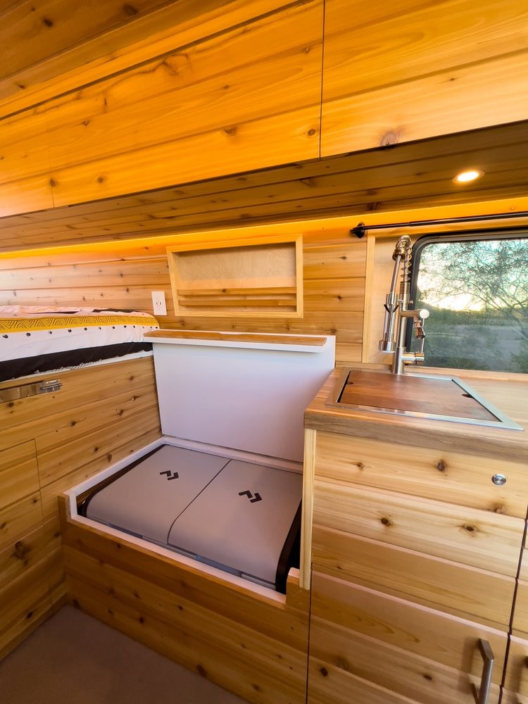 this sprinter camper van has all the bells and whistles for long term off grid living 22