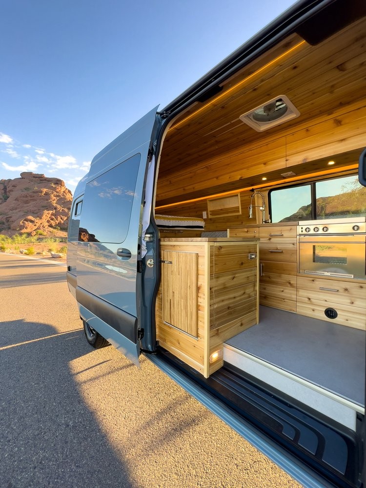 this sprinter camper van has all the bells and whistles for long term off grid living 4