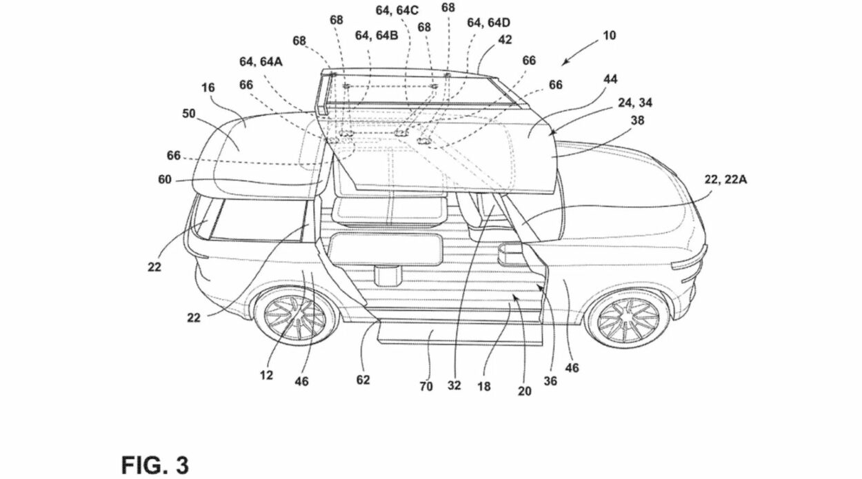 ford gullwing door patent image 100888073 h