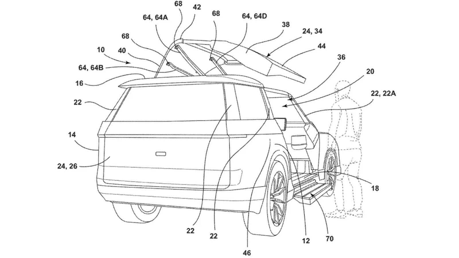 ford gullwing door patent image 100888077 h