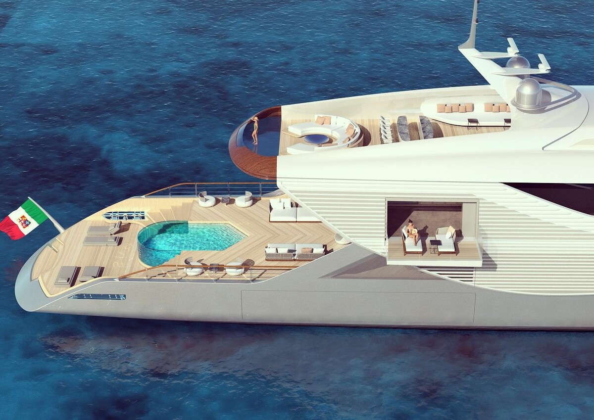 superyacht concept inspired by 1960s sports cars dazzles with an ultra modern layout 8