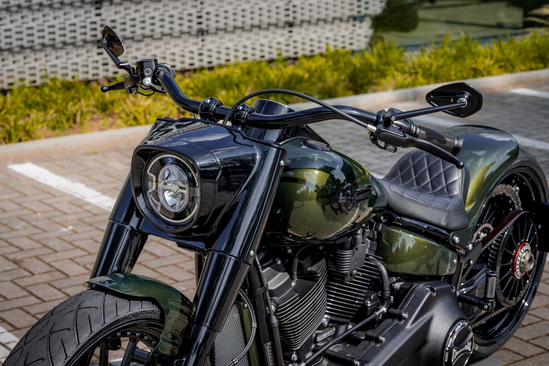 harley davidson green booster has a subtle mercedes amg connection 8