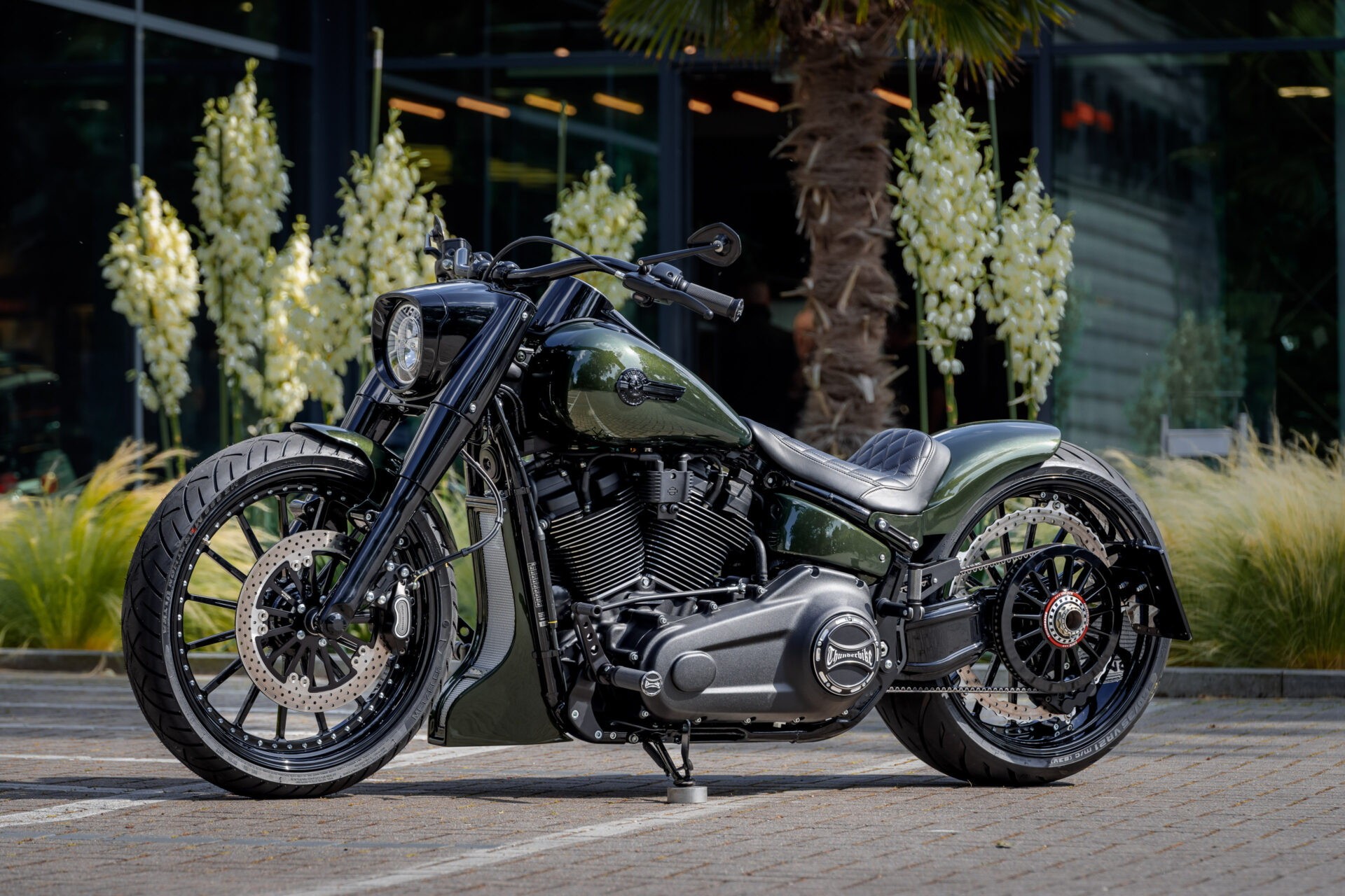 harley davidson green booster has a subtle mercedes amg connection 9
