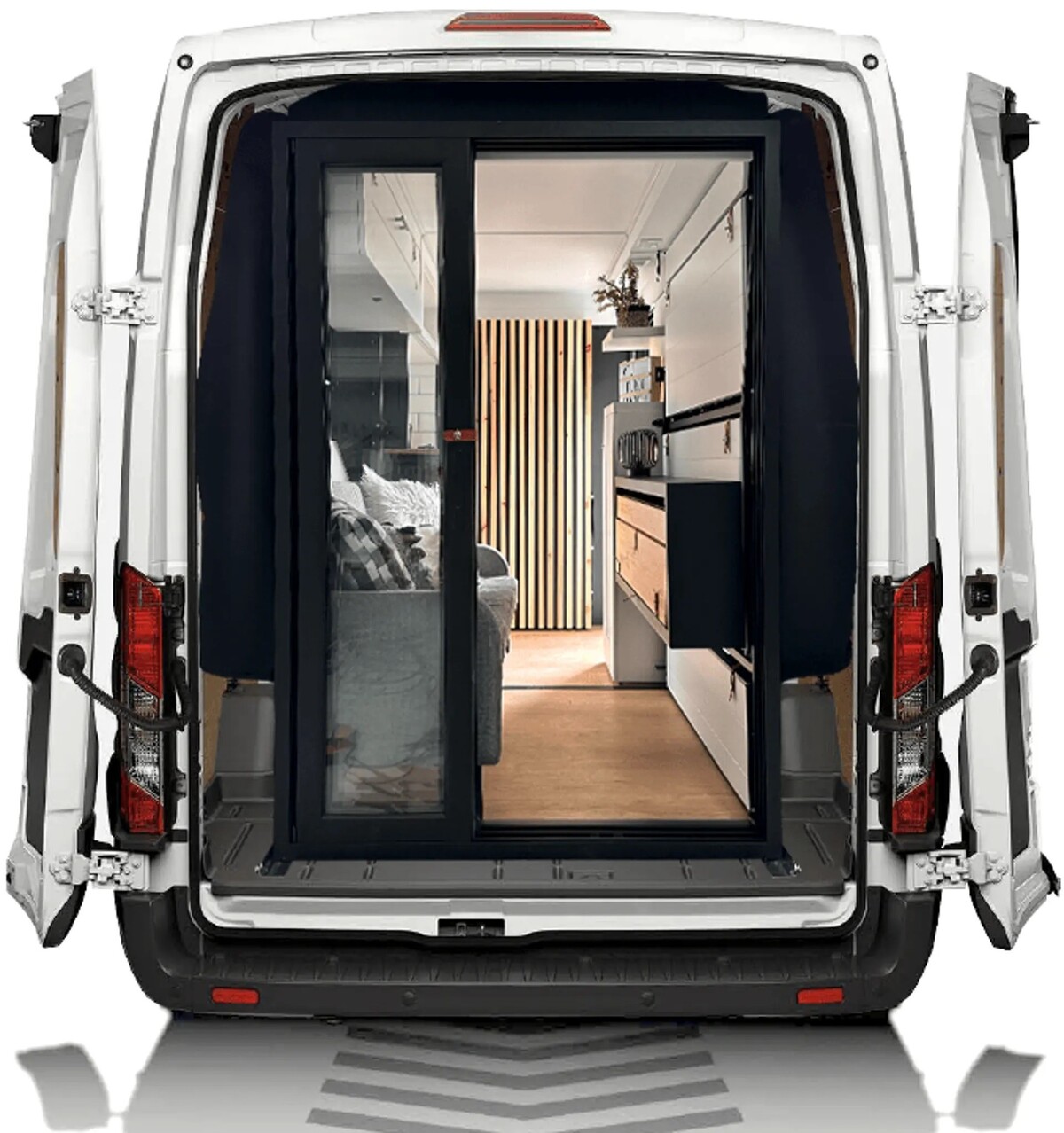 vancubic camper modules turn your cargo van into a modern house on wheels in just an hour 5