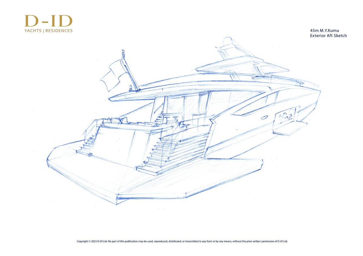 D iD 45m Yacht Concept AftSketch