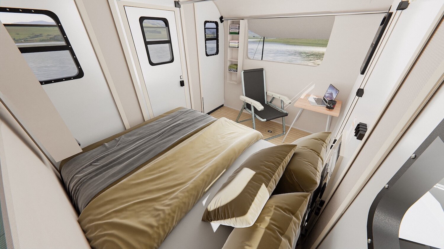 camp365 t model is a modern truck bed camper specifically designed for electric pickups 12