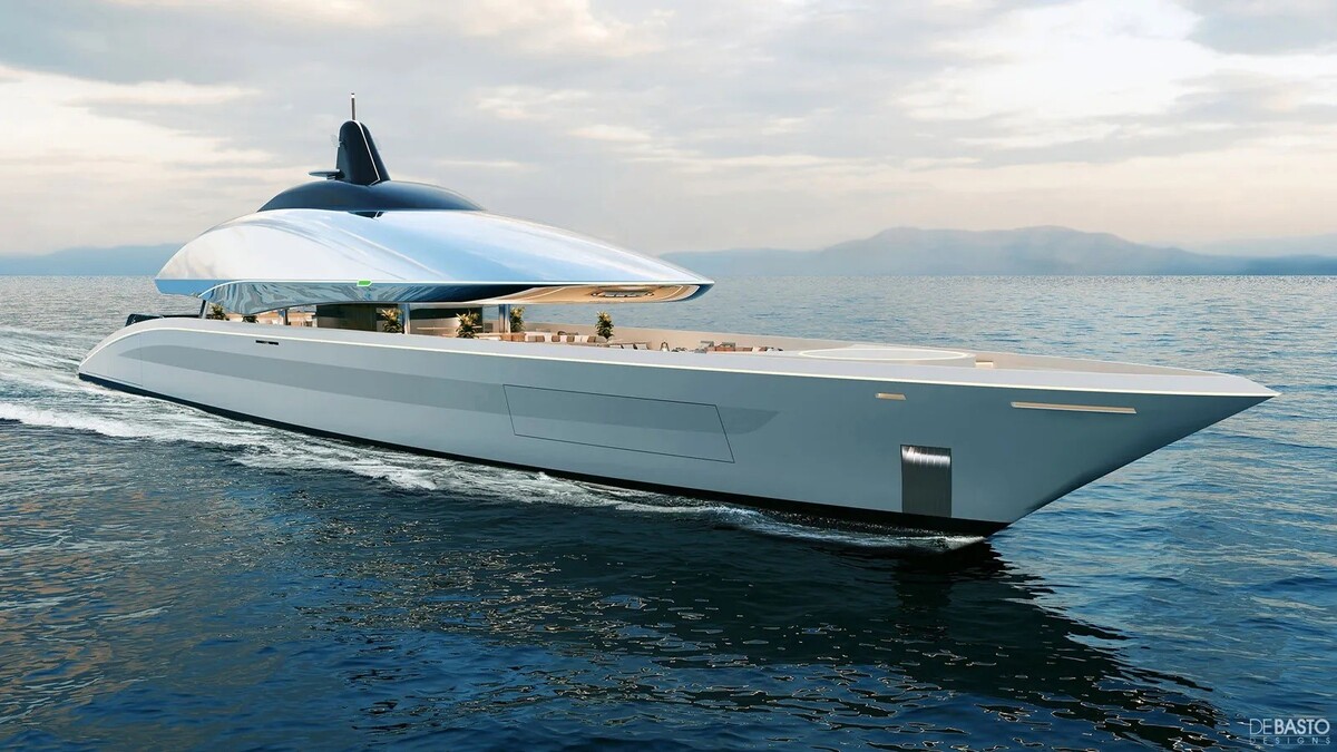 futuristic superyacht concept project med boasts a unique floating superstructure 1