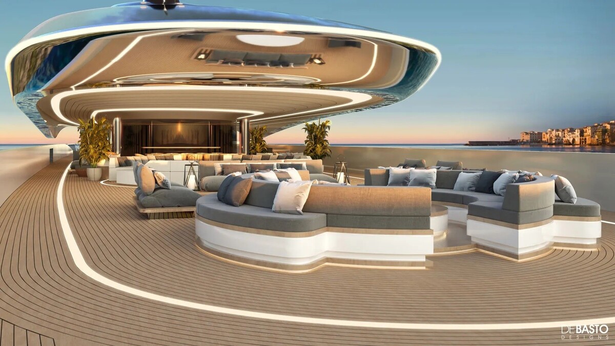 futuristic superyacht concept project med boasts a unique floating superstructure 4