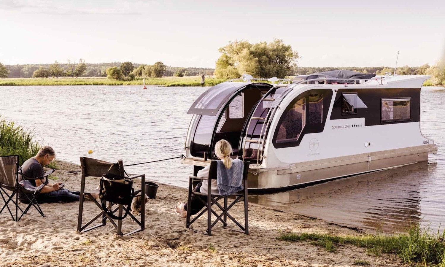caravanboat departure one is a luxury travel trailer that doubles as a houseboat 11