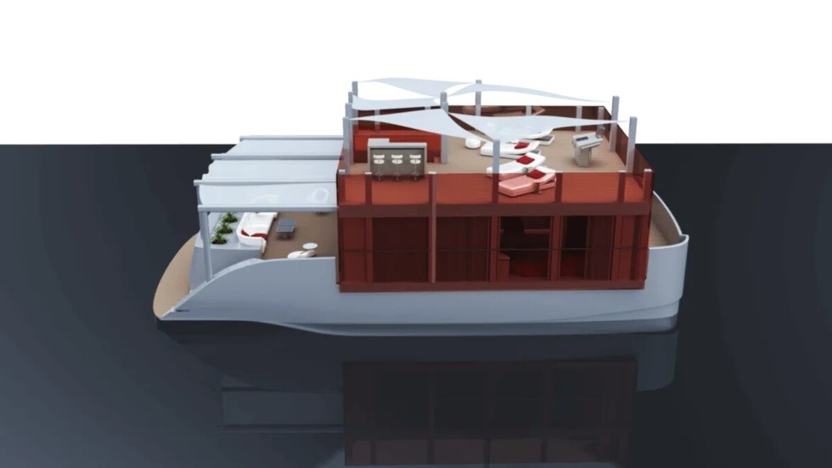 the cube houseboat concept blends modern naval architecture with luxury amenities 10