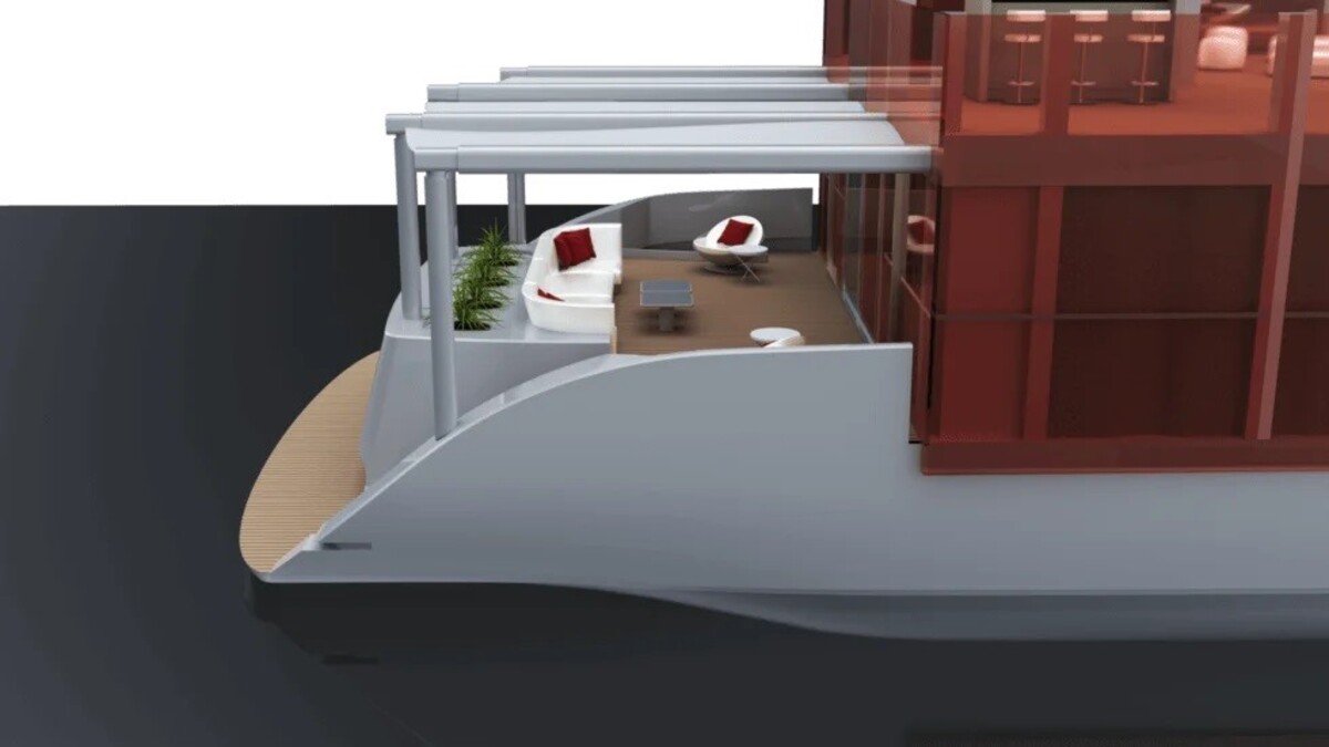 the cube houseboat concept blends modern naval architecture with luxury amenities 9