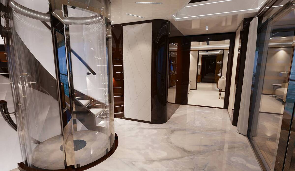 this american made superyacht stands out with one of a kind atrium and infinity deck 10