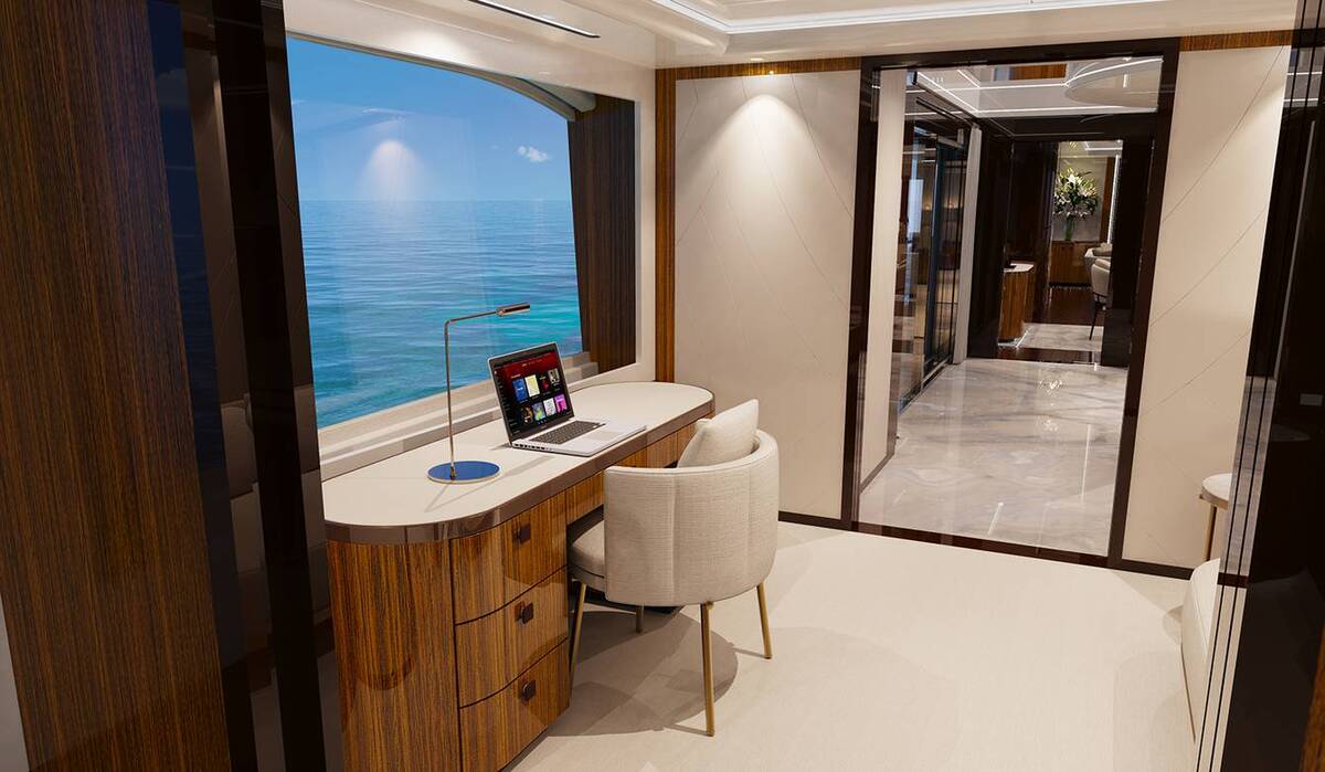 this american made superyacht stands out with one of a kind atrium and infinity deck 12