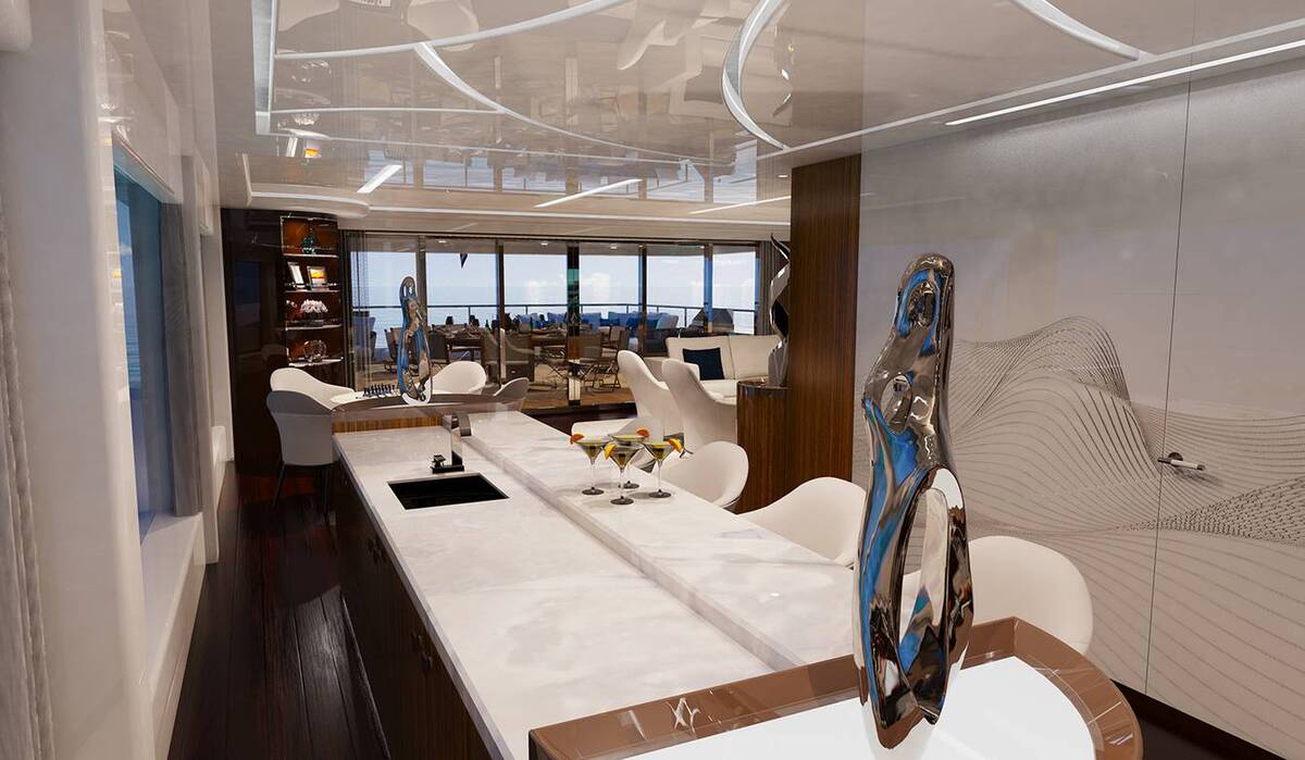 this american made superyacht stands out with one of a kind atrium and infinity deck 17