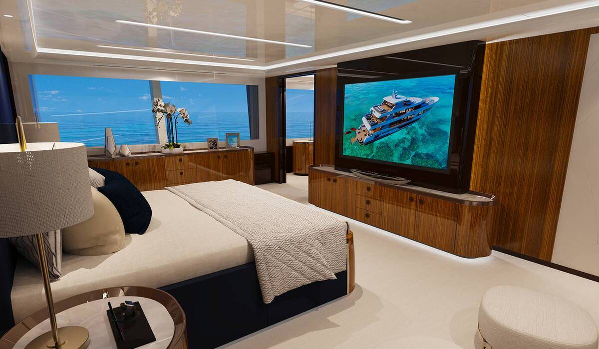 this american made superyacht stands out with one of a kind atrium and infinity deck 8