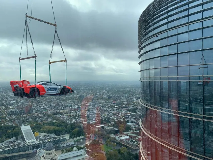 this is how the mclaren lifted by crane to a 57 floor penthouse looks in the living room thumbnail 1.jpg