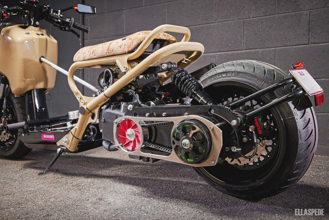 this zany custom honda ruckus is stretched slammed and adorably impractical 12