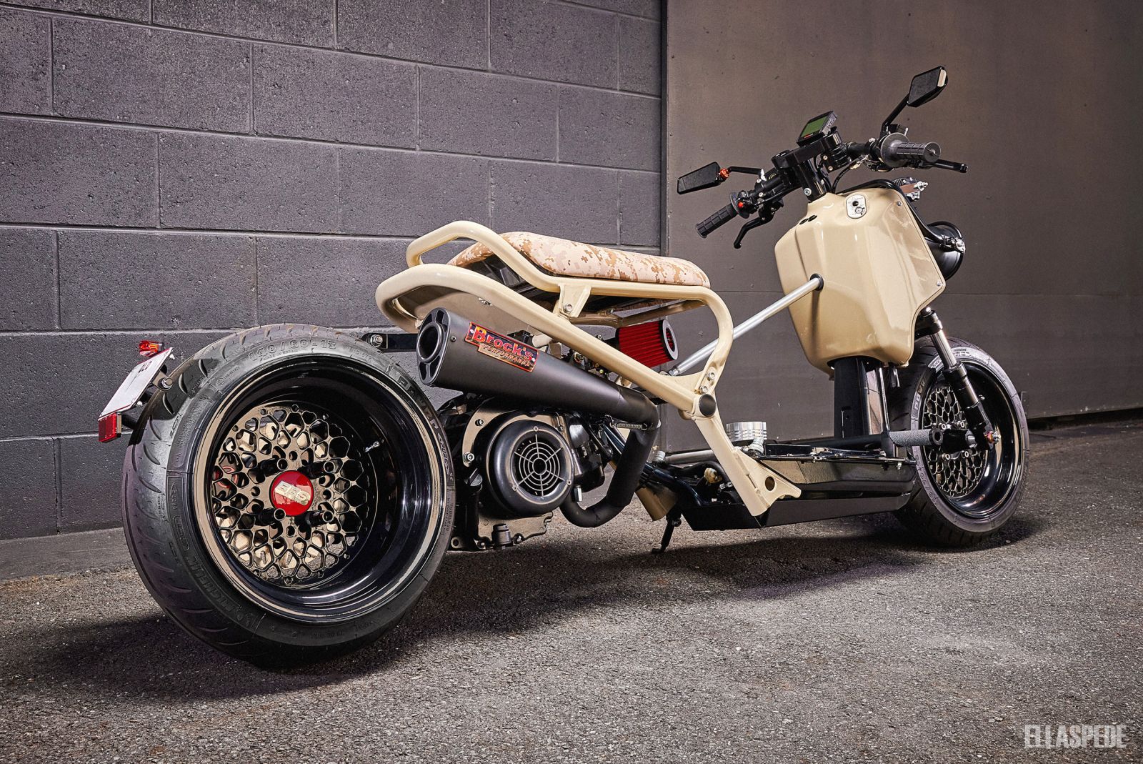 this zany custom honda ruckus is stretched slammed and adorably impractical 3
